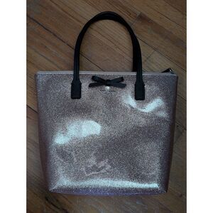 Kate Spade Mavis Street Jeralyn Pink Champagne Glitter Tote - NWOT
